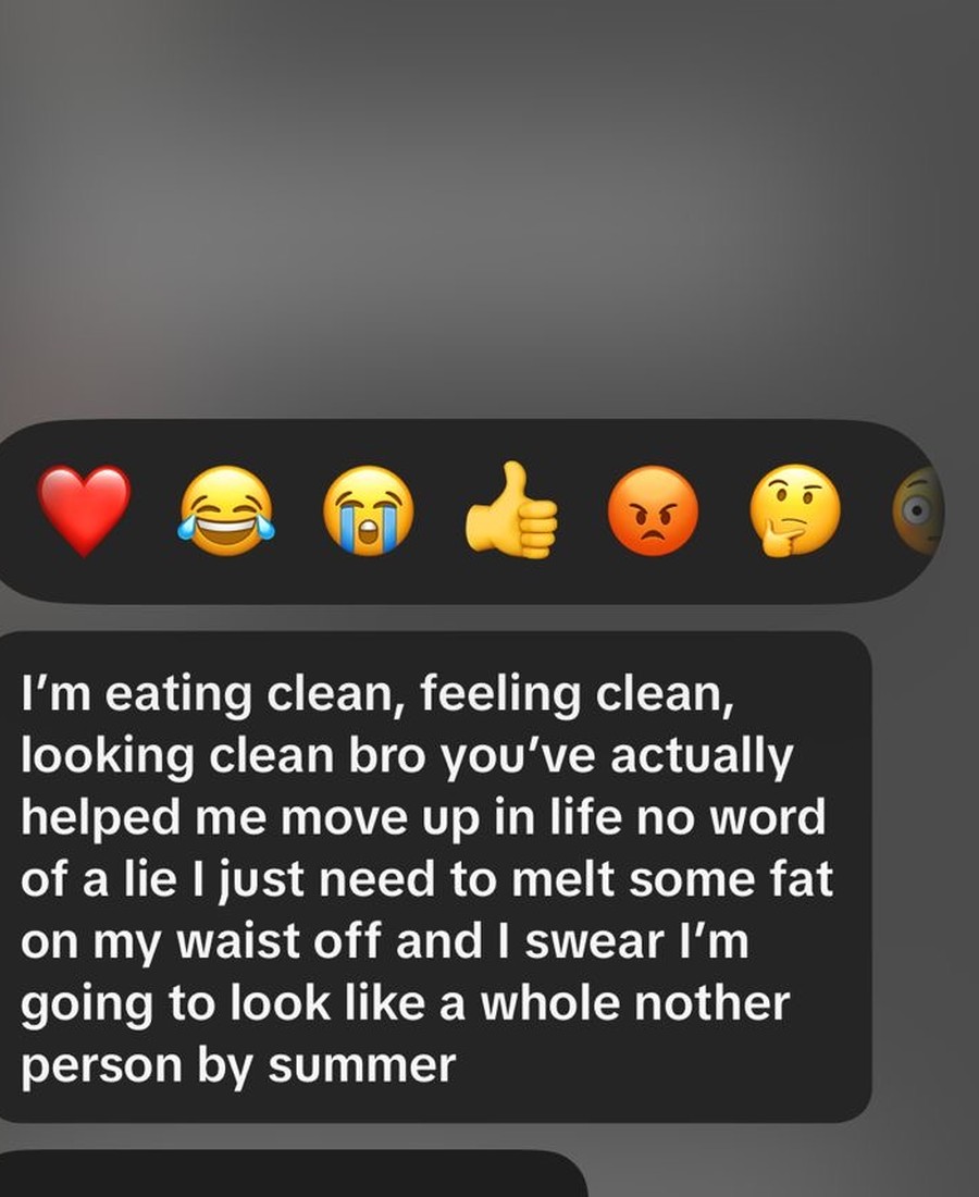 DM from online coaching client: I'm eating clean, feeling clean, looking clean bro you've actually helped me move up in life, going to look like a whole nother person by summer